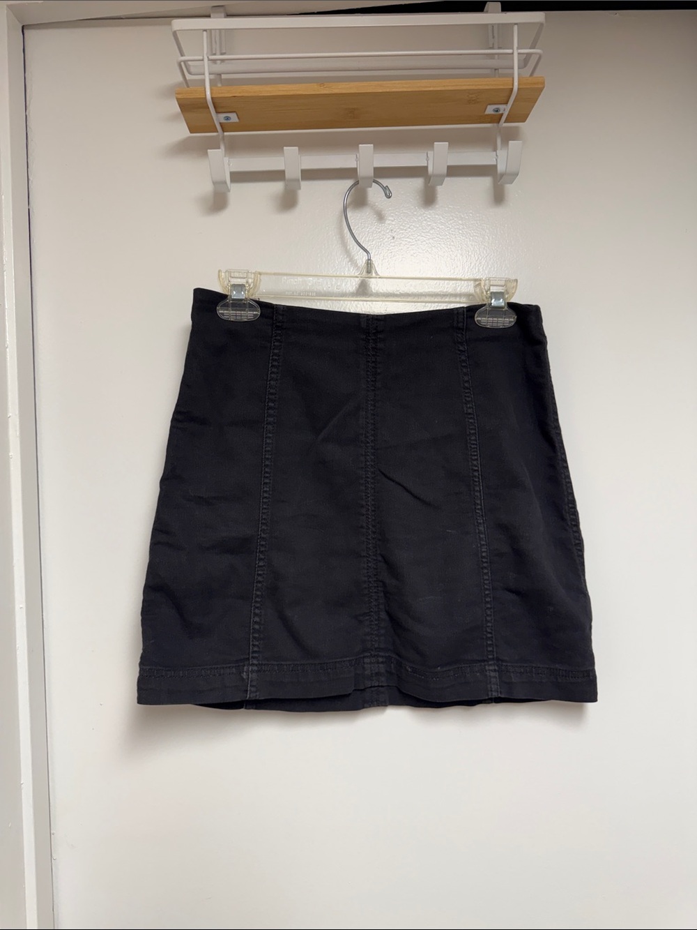 Free People Black Mini Skirt with Panel Stitching